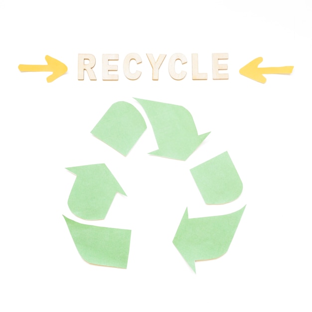 Recycling-Wort mit Symbol