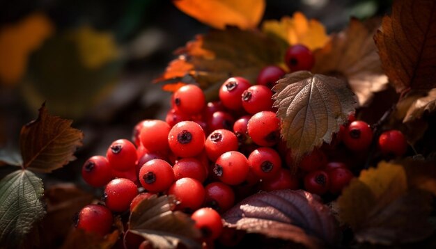 Kostenloses Foto reife vogelbeeren schmücken herbstliche ahornzweige, die von ki generiert wurden