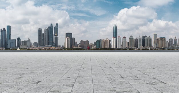 Reise shanghai avenue außen gebäude skyline