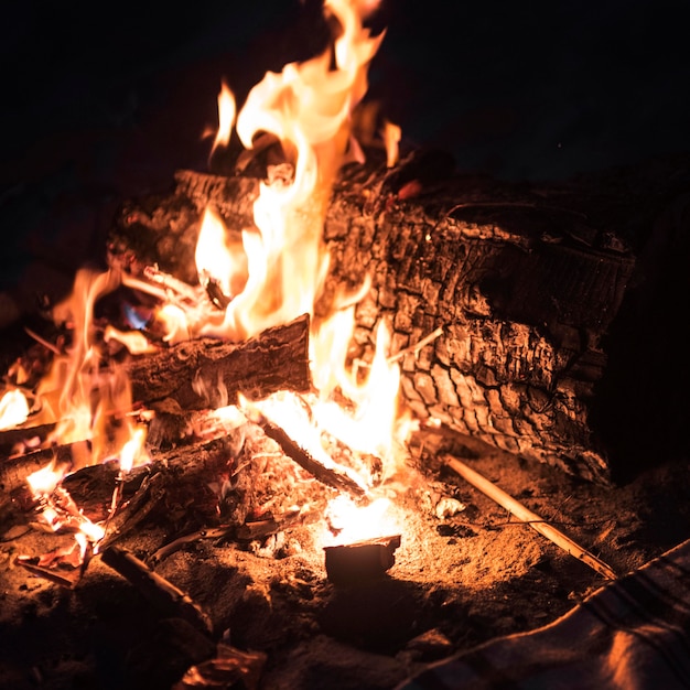 Kostenloses Foto reisekonzept mit lagerfeuer