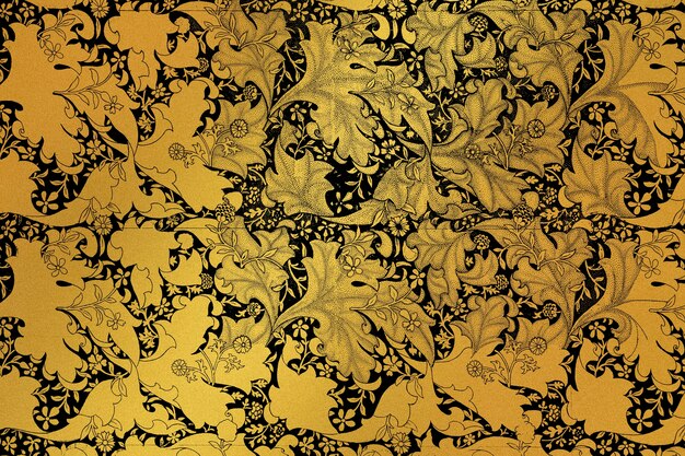 Remix mit goldenem Blumenmuster aus Artwork von William Morris