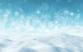 Kostenloses Foto render eines weihnachten hintergrund 3d mit schnee