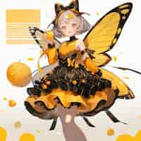 Kostenloses Foto rendering der bee-anime-figur