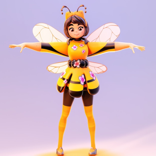 Rendering der Bee-Anime-Figur