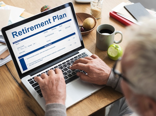 Rentenplan Finanzinvestitionsantragsformular Konzept