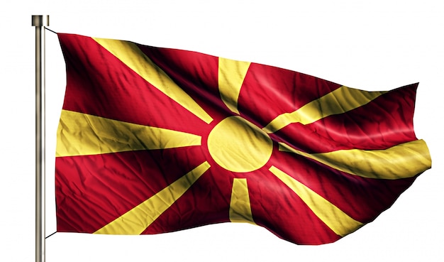 Republik Mazedonien Nationalflagge Isoliert 3D weißen Hintergrund