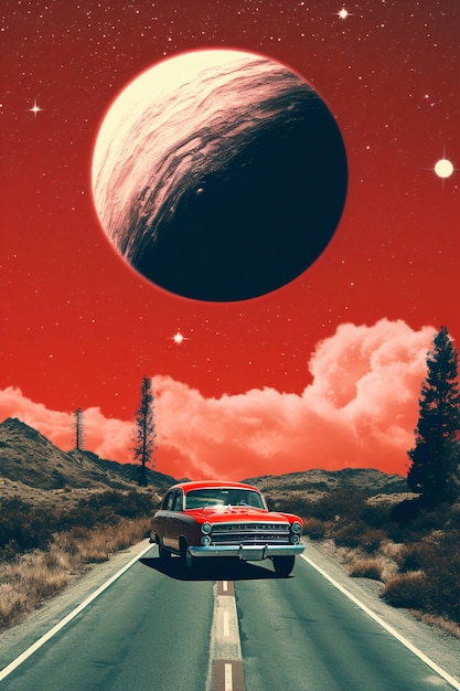 Retro-Himmel-Collage-Design