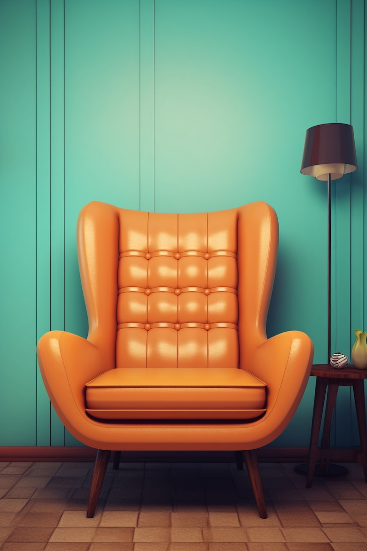 Kostenlose Foto retro-sessel im wohnzimmer