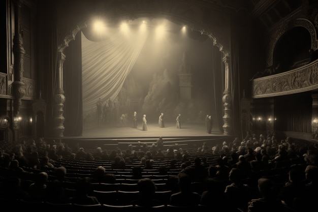 Kostenloses Foto retro-szenen zum welttheatertag mit einer oper