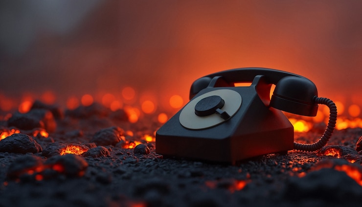 Kostenlose Foto retro-telefon im 3d-stil