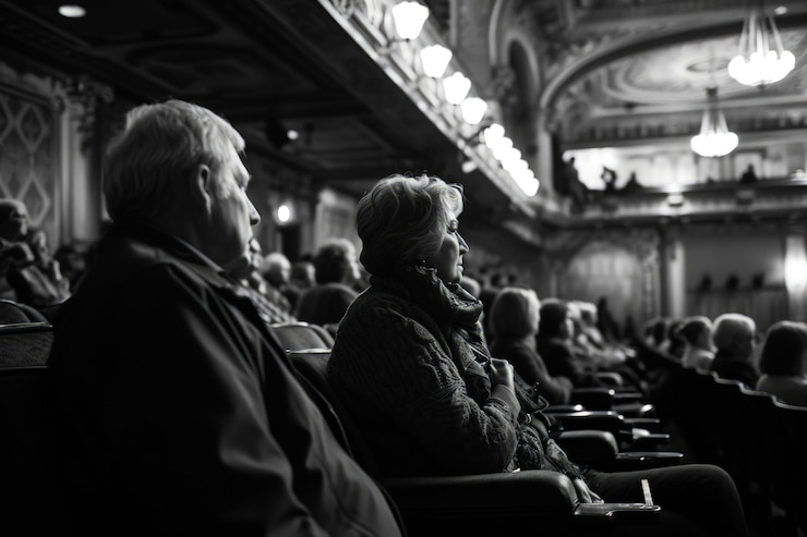 Kostenlose Foto retro-theaterszene zur feier des welttheatertags