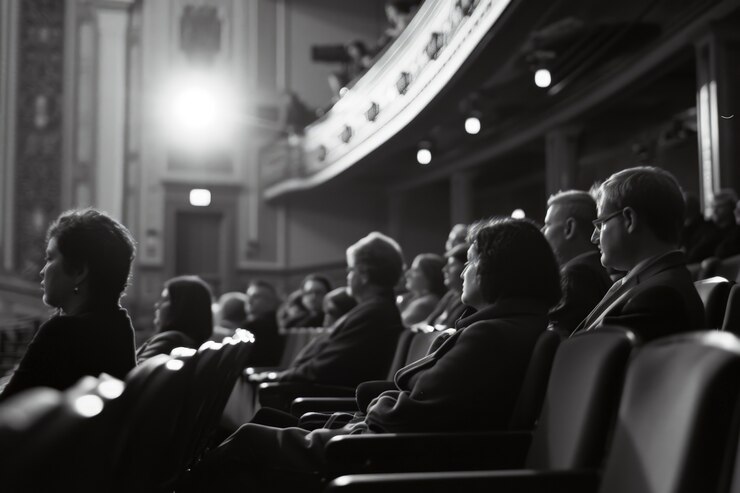 Kostenlose Foto retro-theaterszene zur feier des welttheatertags