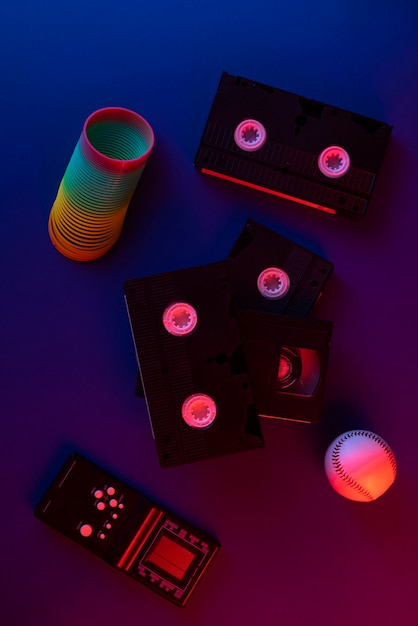 Retro-vhs-Verpackung im Innenbereich