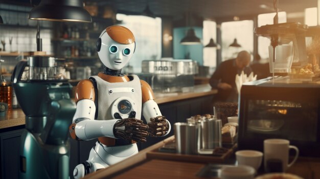 Roboter arbeitet als Barista anstelle von Menschen