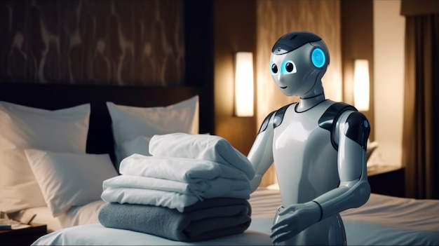 Roboter, der als Dienstmädchen statt als Mensch arbeitet