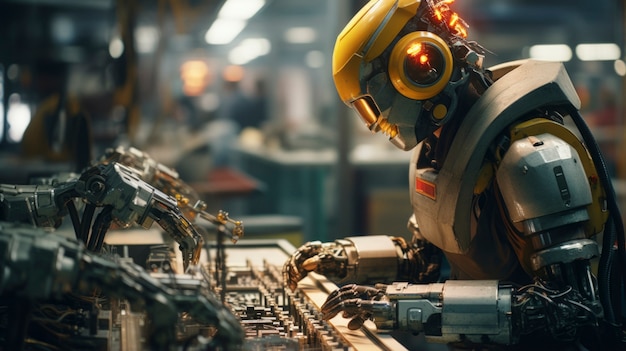 Roboter, der menschliche Arbeit ausführt