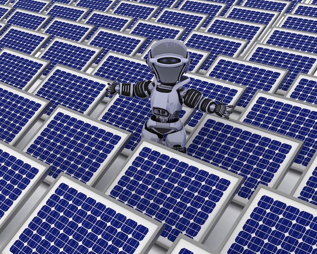 Roboter mit Solarpanel