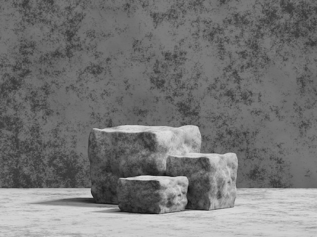 Kostenloses Foto rock stone podium nature product display room studio showcase hintergrund für product placement 3d-rendering