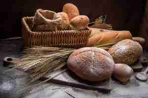 Kostenloses Foto roggen geschnittenes brot auf dem tisch