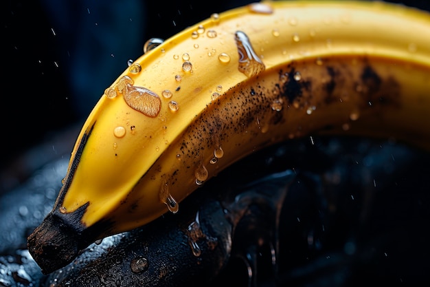 Kostenloses Foto roher bananen mit wassertropfen