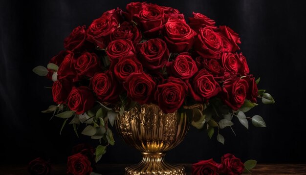 Romantischer Blumenstrauß aus frischen Blumen für die Hochzeitsfeier, generiert von KI
