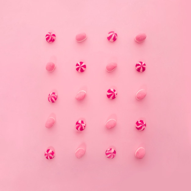 Rosa Dekoration von 20 Süßigkeiten