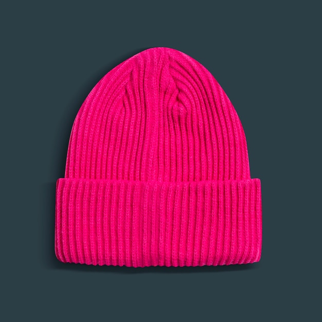 Kostenloses Foto rosa mütze mit bündchen damen winteraccessoires