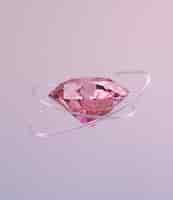Kostenloses Foto rosafarbener diamant und heller kreishintergrund