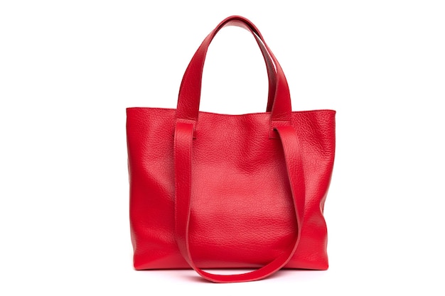 Rote jugendledertasche aus natürlichen materialien