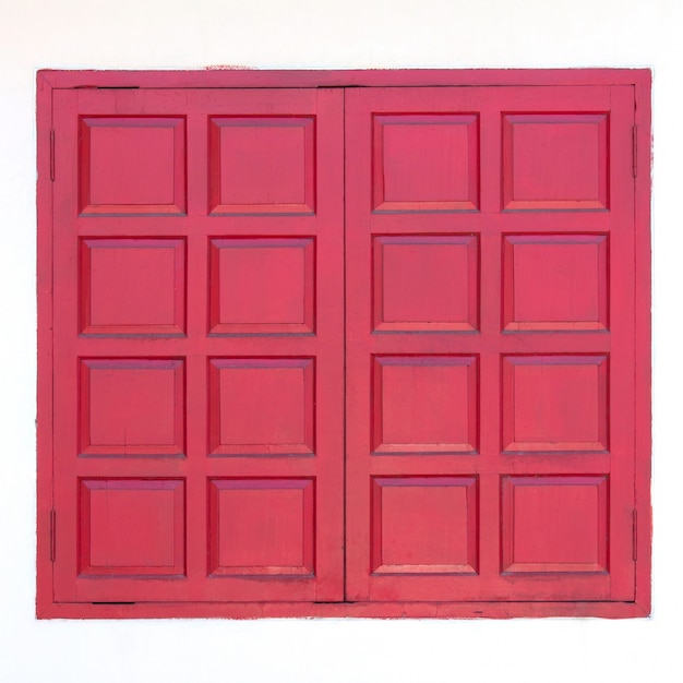 Rotes Holzfenster