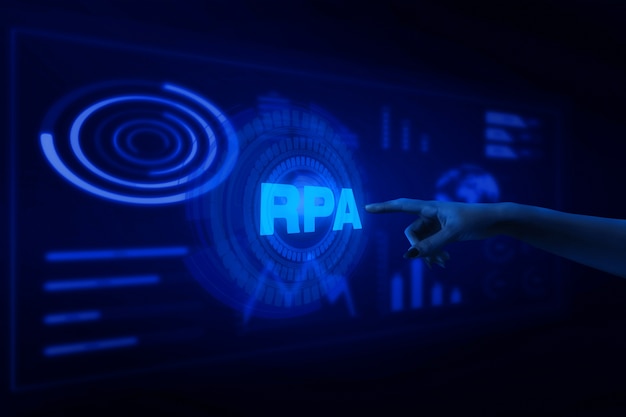 Rpa-Konzept mit Bildschirm und hellem Licht