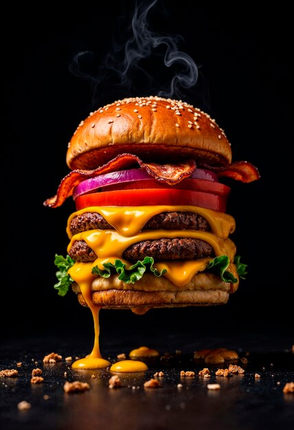 saftiger Doppel-Käseburger