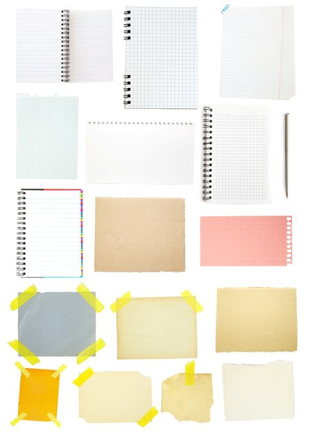 Weisses Zerrissenes Papier Auf Grauem Hintergrund Sammlung Papier Riss Premium Foto