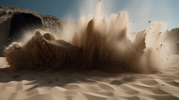 Sandstaub-Pulver-Explosion Ai generiertes Bild