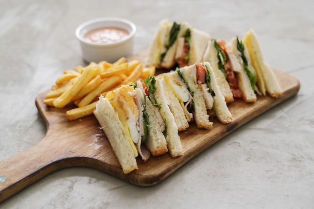 Sandwiches mit Pommes Frites