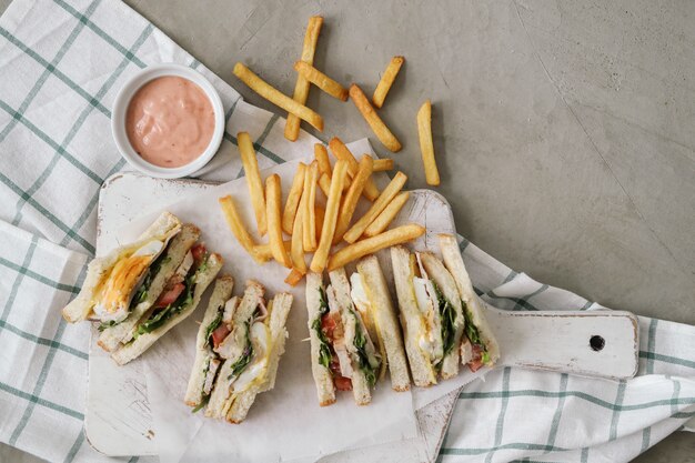 Sandwiches mit Pommes Frites