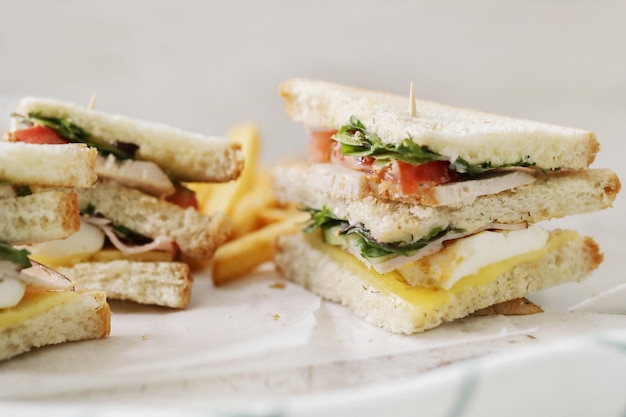 Sandwiches mit Pommes Frites