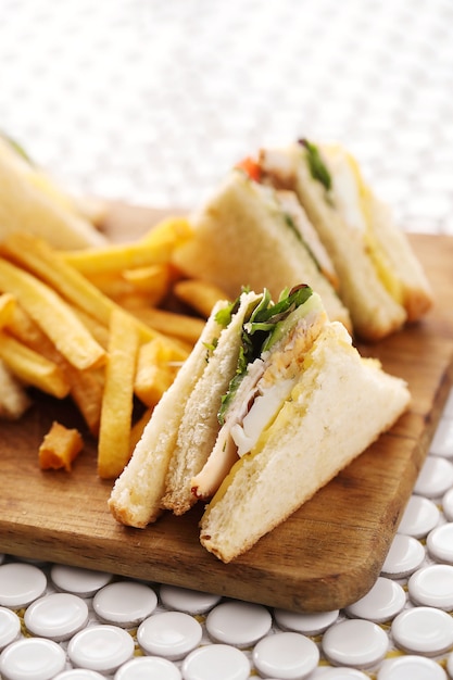 Sandwiches mit pommes frites