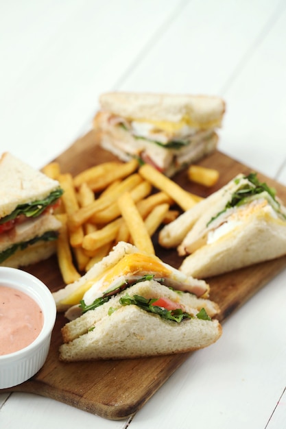 Sandwiches mit Pommes Frites