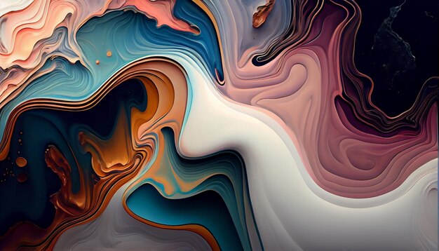 Sanfte Wellen lebendiger Farben fließen abstrakt, erzeugt von KI