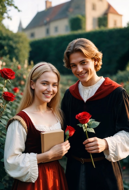 Kostenloses Foto sant jordi-feier mit buch und rose