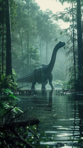 Kostenloses Foto sauropoden-dinosaurier in der natur