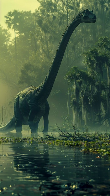 Kostenloses Foto sauropoden-dinosaurier in der natur