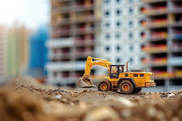 Schauplatz der Baustelle mit Ausrüstung