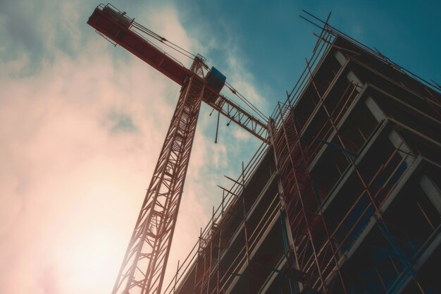 Schauplatz der Baustelle mit Ausrüstung