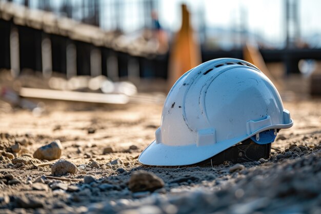 Schauplatz der Baustelle mit Ausrüstung