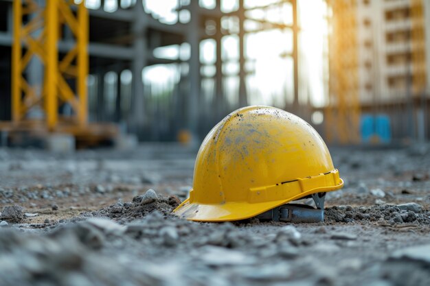 Schauplatz der Baustelle mit Ausrüstung