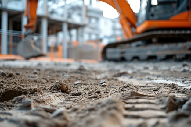 Schauplatz der Baustelle mit Ausrüstung