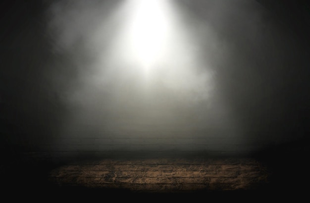 Kostenloses Foto scheinwerfer beleuchten eine leere bühne mit dunklem hintergrund
