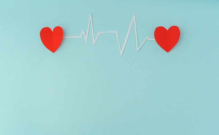 Kostenlose Foto scherenschnitt von kardiogramm herzrhythmus für valentinstag.